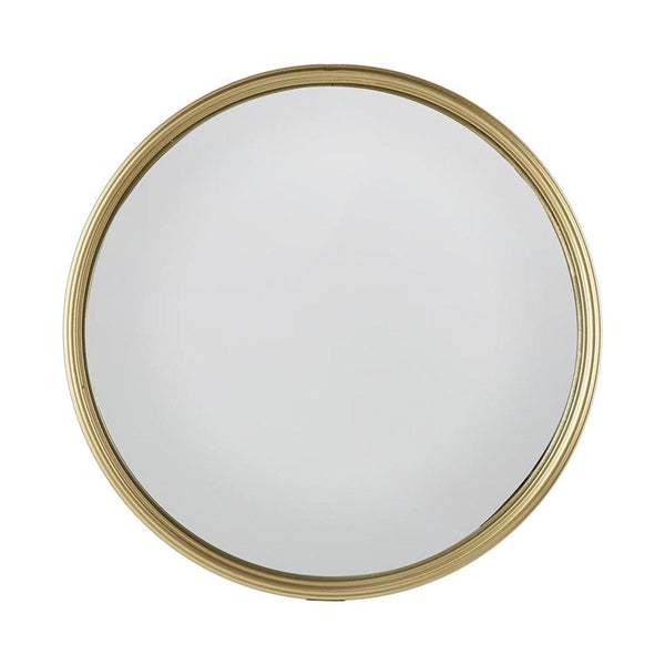 Homeroots 10" Gold Round Iron Textured Framed Accent Mirror  Iron 485069