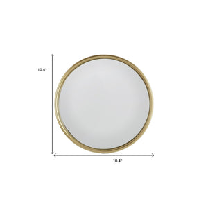 Homeroots 10" Gold Round Iron Textured Framed Accent Mirror  Iron 485069