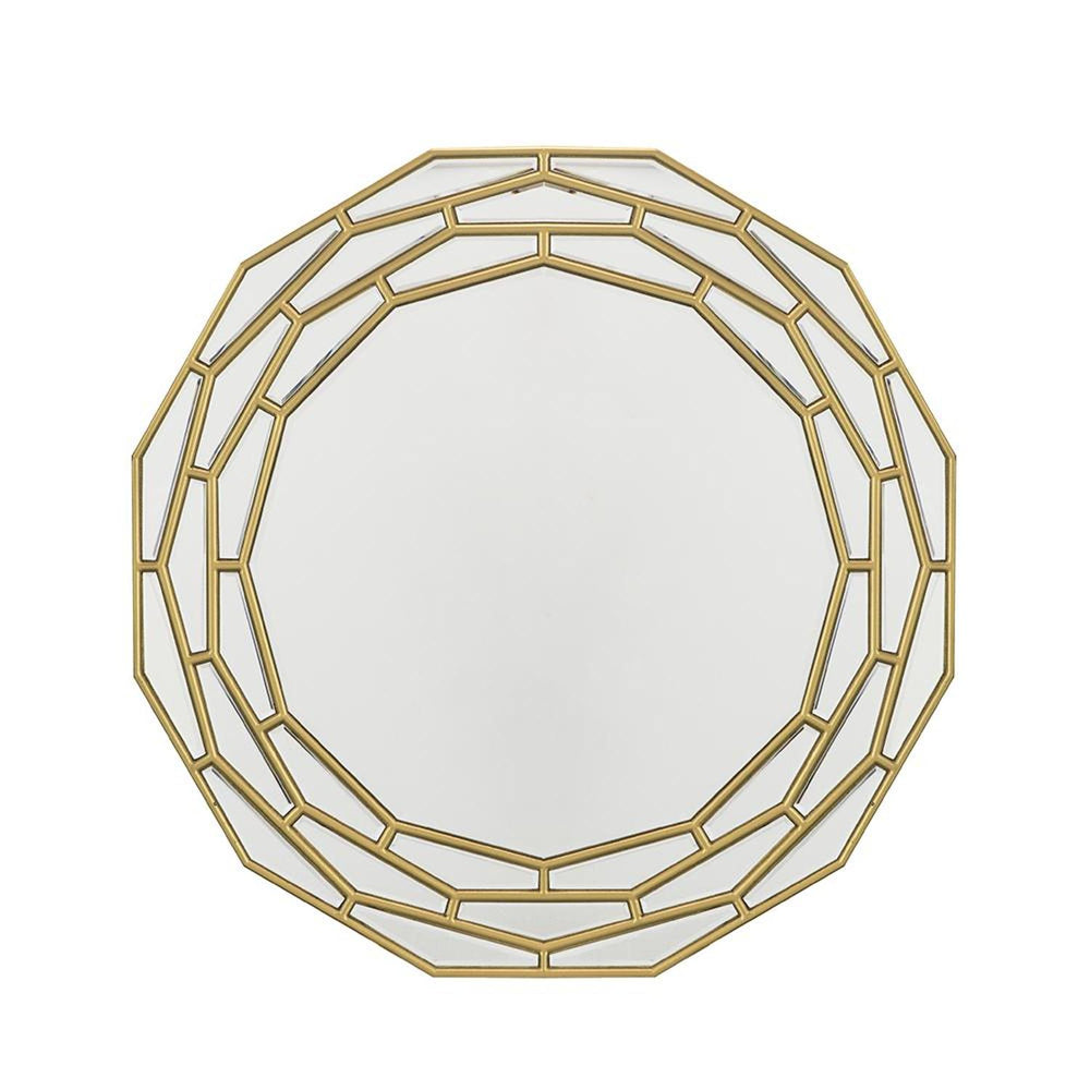 Homeroots 35" Gold Round Framed Accent Mirror  70% Mirror,30% Mdf 485071