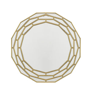 Homeroots 35" Gold Round Framed Accent Mirror  70% Mirror,30% Mdf 485071