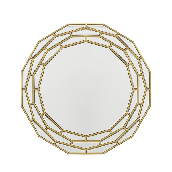 Homeroots 35" Gold Round Framed Accent Mirror  70% Mirror,30% Mdf 485071