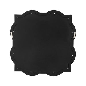 HomeRoots 32" Elegant Scalloped Glass Accent Mirror - Venetian Black Frame for Contemporary Home Decor Style 485073