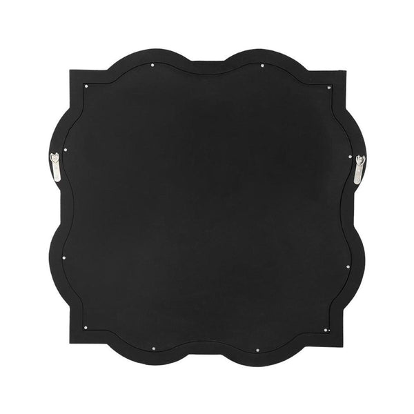 HomeRoots 32" Elegant Scalloped Glass Accent Mirror - Venetian Black Frame for Contemporary Home Decor Style 485073