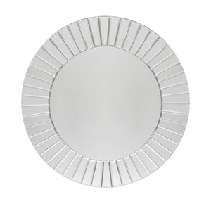 Homeroots 24" Clear Round Beveled Glass Framed Accent Mirror  70% Mirror,30% Mdf 485074