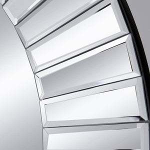 Homeroots 24" Clear Round Beveled Glass Framed Accent Mirror  70% Mirror,30% Mdf 485074