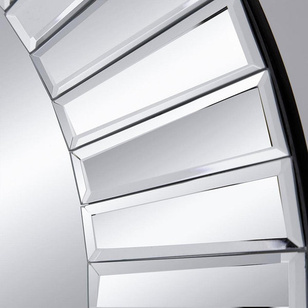 Homeroots 24" Clear Round Beveled Glass Framed Accent Mirror  70% Mirror,30% Mdf 485074