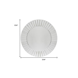 Homeroots 24" Clear Round Beveled Glass Framed Accent Mirror  70% Mirror,30% Mdf 485074