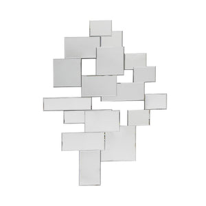 HomeRoots 30" Clear Abstract Glass Mirror - Contemporary Unframed Multi-Panel Accent for Modern Interiors 485075