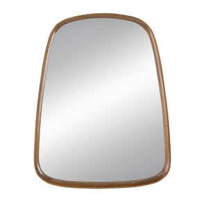 HomeRoots 37" Brown Novelty Wood Framed Accent Mirror - Stylish, Durable Design for Enhanced Light & Texture 485079