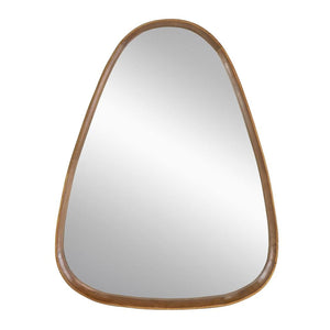 Homeroots 37" Brown Abstract Wood Framed Accent Mirror  50% Pine Wood,25% Mirror,25% Mdf 485080