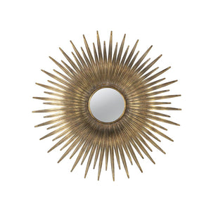 Homeroots 28" Gold Sunburst Iron Framed Accent Mirror  50% Iron,25% Mdf,25% Mirror 485085