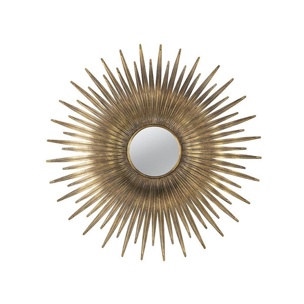 Homeroots 28" Gold Sunburst Iron Framed Accent Mirror  50% Iron,25% Mdf,25% Mirror 485085