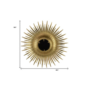 Homeroots 28" Gold Sunburst Iron Framed Accent Mirror  50% Iron,25% Mdf,25% Mirror 485085