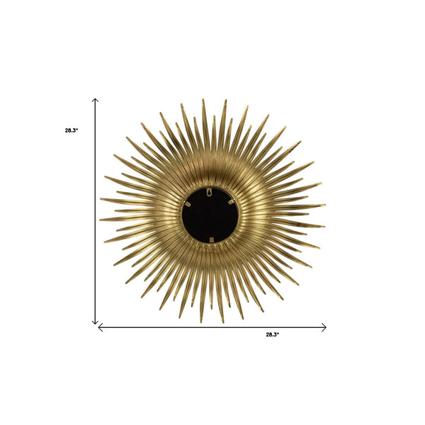 Homeroots 28" Gold Sunburst Iron Framed Accent Mirror  50% Iron,25% Mdf,25% Mirror 485085