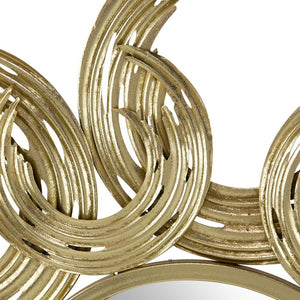 HomeRoots 37" Gold Abstract Sunburst Mirror - Modern Iron Framed Wall Accent for Glam & Contemporary Spaces 485086