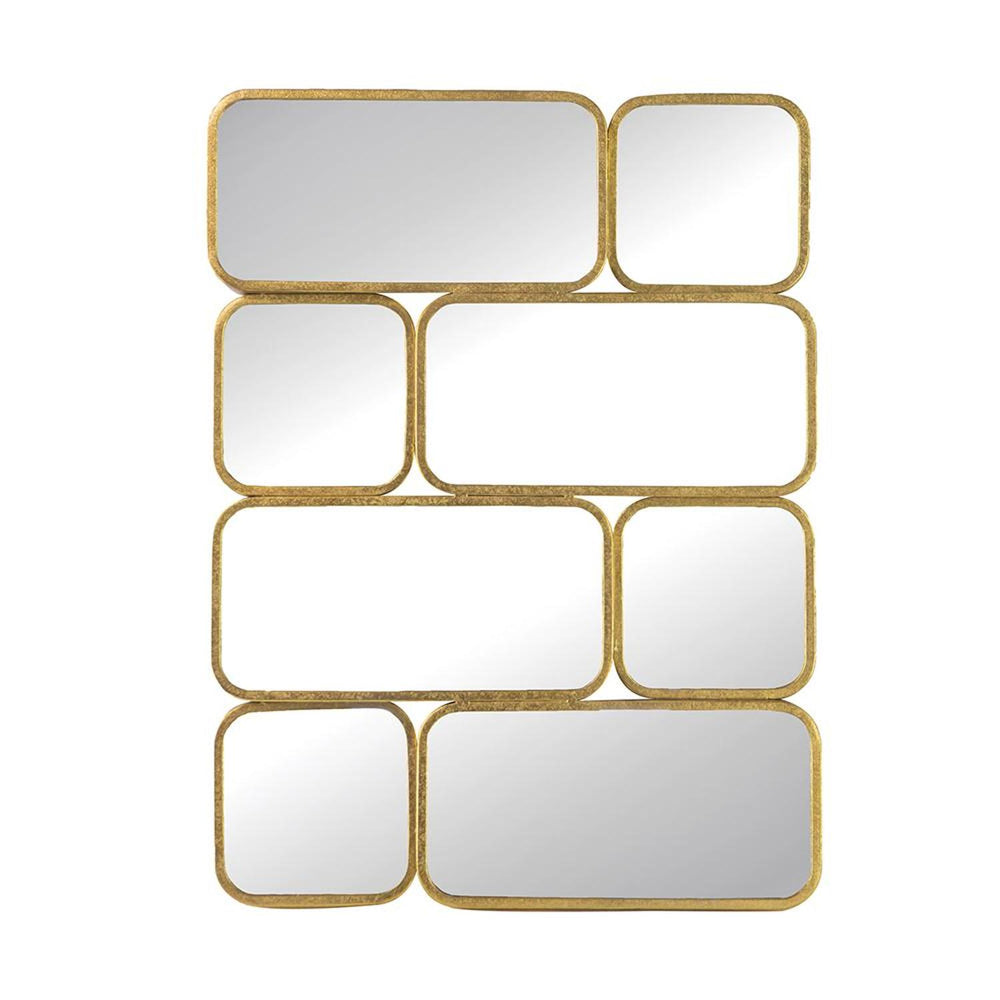 Homeroots 32" Gold Iron Framed Accent Mirror  60% Iron,20% Mirror,20% Mdf 485090