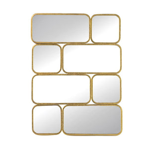 Homeroots 32" Gold Iron Framed Accent Mirror  60% Iron,20% Mirror,20% Mdf 485090