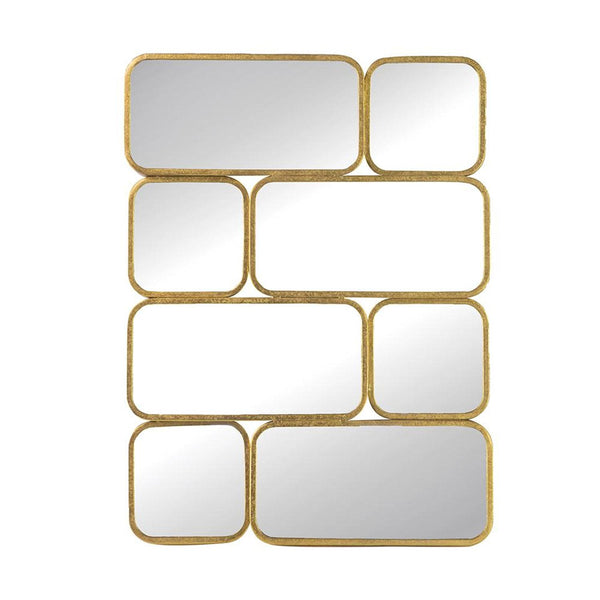 Homeroots 32" Gold Iron Framed Accent Mirror  60% Iron,20% Mirror,20% Mdf 485090