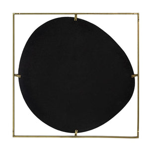 HomeRoots 32" Gold Square Iron Framed Mirror - Luxurious Accent for Entryways, Bedrooms, or Hallways Decor 485092