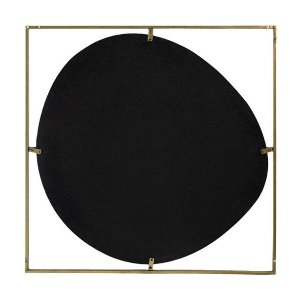 HomeRoots 32" Gold Square Iron Framed Mirror - Luxurious Accent for Entryways, Bedrooms, or Hallways Decor 485092
