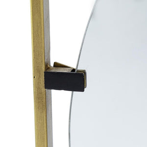 HomeRoots 32" Gold Square Iron Framed Mirror - Luxurious Accent for Entryways, Bedrooms, or Hallways Decor 485092