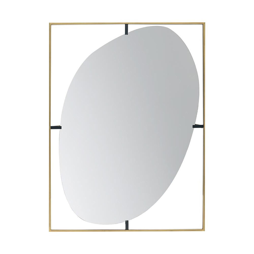 Homeroots 40" Gold Iron Framed Accent Mirror  50% Iron,25% Mirror,25% Mdf 485093