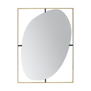 Homeroots 40" Gold Iron Framed Accent Mirror  50% Iron,25% Mirror,25% Mdf 485093