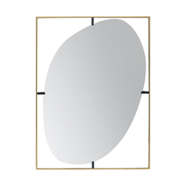Homeroots 40" Gold Iron Framed Accent Mirror  50% Iron,25% Mirror,25% Mdf 485093
