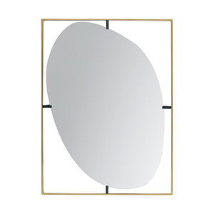 Homeroots 40" Gold Iron Framed Accent Mirror  50% Iron,25% Mirror,25% Mdf 485093