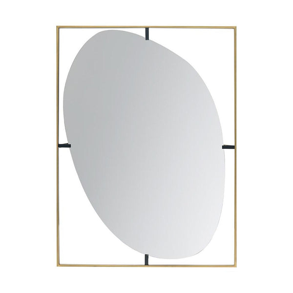 Homeroots 40" Gold Iron Framed Accent Mirror  50% Iron,25% Mirror,25% Mdf 485093