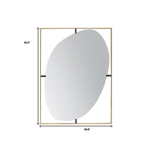 Homeroots 40" Gold Iron Framed Accent Mirror  50% Iron,25% Mirror,25% Mdf 485093