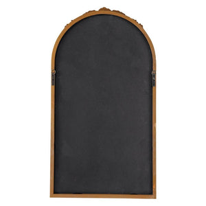 HomeRoots 42" Vintage Crowned Arch Accent Mirror with Distressed Glass, Brown Frame - Timeless Elegance for Any Room 485097