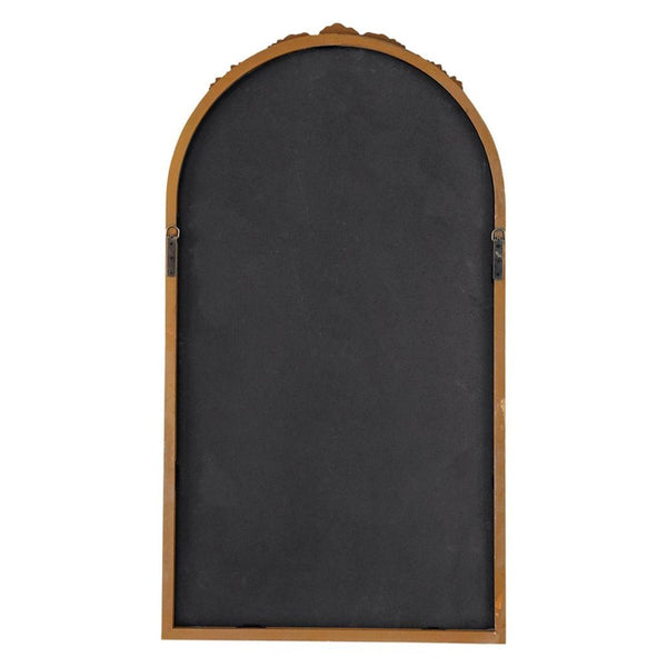 HomeRoots 42" Vintage Crowned Arch Accent Mirror with Distressed Glass, Brown Frame - Timeless Elegance for Any Room 485097