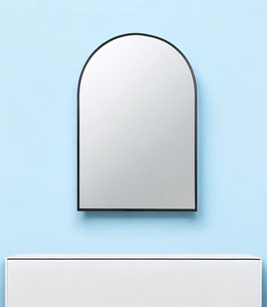 Homeroots 36" Black Metal Arch Accent Mirror  Iron 485100