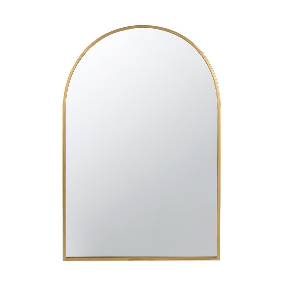 Homeroots 36" Gold Arch Iron Framed Accent Mirror  50% Iron,25% Mdf,25% Mirror 485101