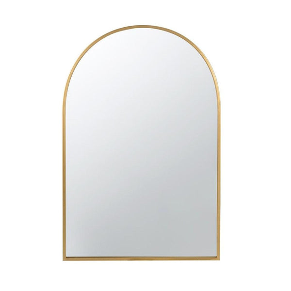 HomeRoots 36" Gold Arch Iron Frame Mirror - Elegant Accent Piece for Modern & Transitional Decor Spaces 485101