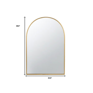 HomeRoots 36" Gold Arch Iron Frame Mirror - Elegant Accent Piece for Modern & Transitional Decor Spaces 485101