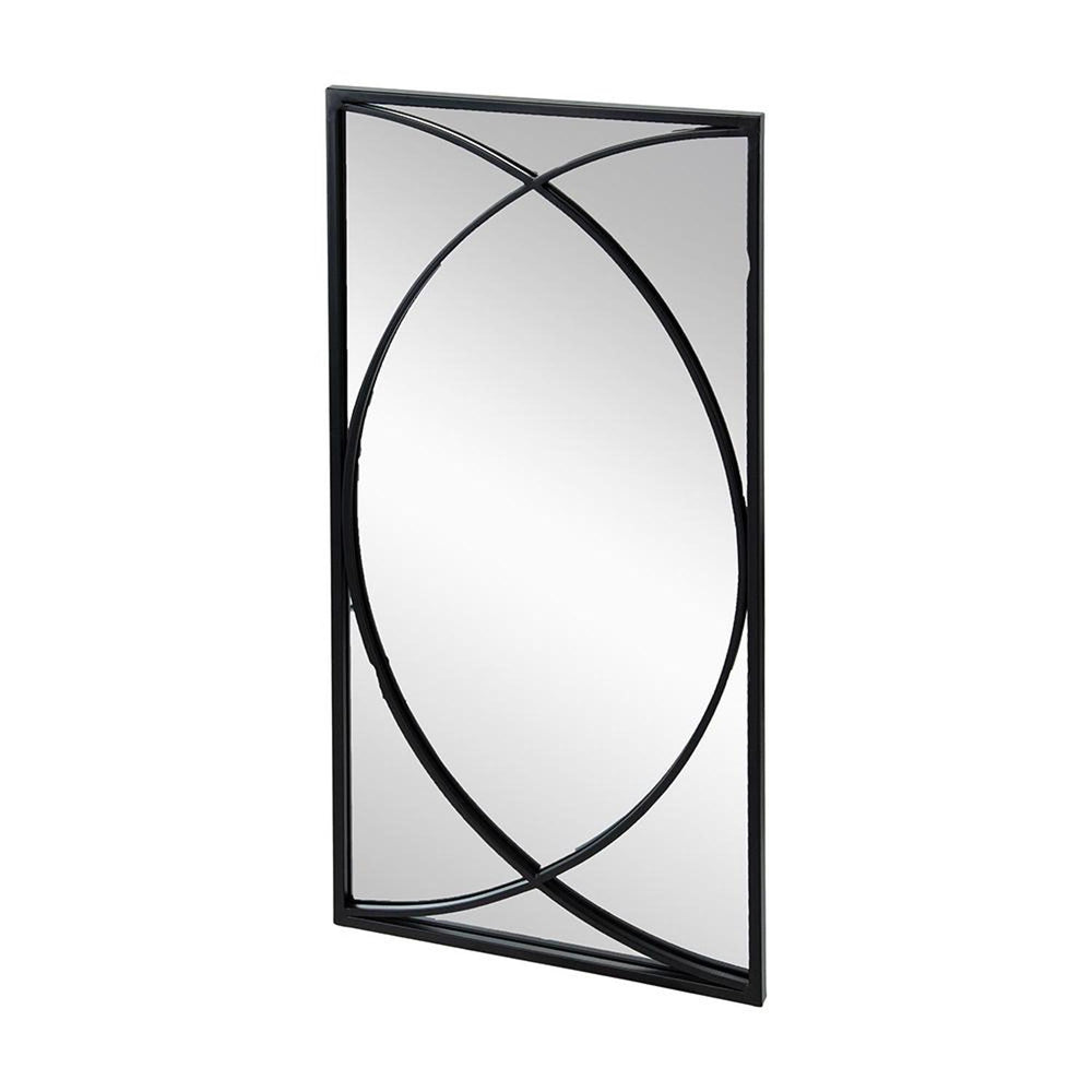 Homeroots Set Of Three Black Iron Framed Accent Mirror  50% Iron,25% Mirror,25% Mdf 485102