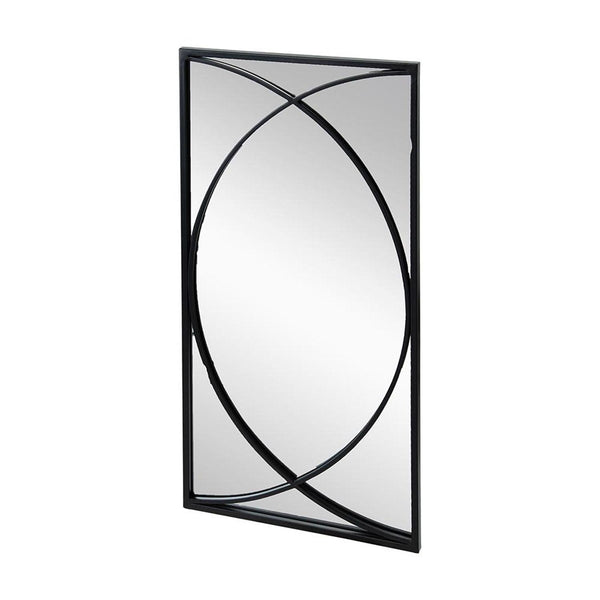 Homeroots Set Of Three Black Iron Framed Accent Mirror  50% Iron,25% Mirror,25% Mdf 485102
