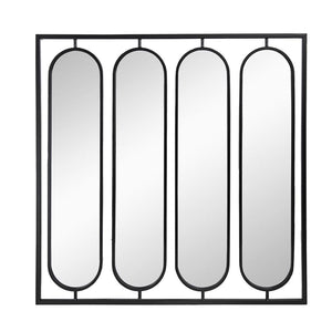 Homeroots 36" Black Square Iron Framed Accent Mirror  50% Iron,25% Mirror,25% Mdf 485103