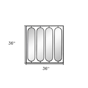 Homeroots 36" Black Square Iron Framed Accent Mirror  50% Iron,25% Mirror,25% Mdf 485103