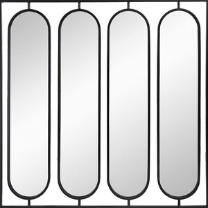 Homeroots 36" Black Square Iron Framed Accent Mirror  50% Iron,25% Mirror,25% Mdf 485103