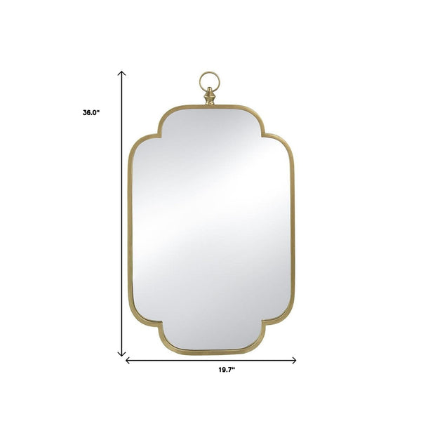 Homeroots 36" Gold Novelty Iron Framed Accent Mirror  50% Iron,25% Mirror,25% Mdf 485104