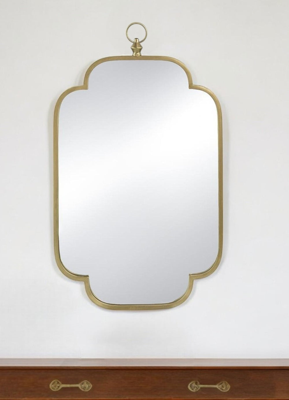 Homeroots 36" Gold Novelty Iron Framed Accent Mirror  50% Iron,25% Mirror,25% Mdf 485104