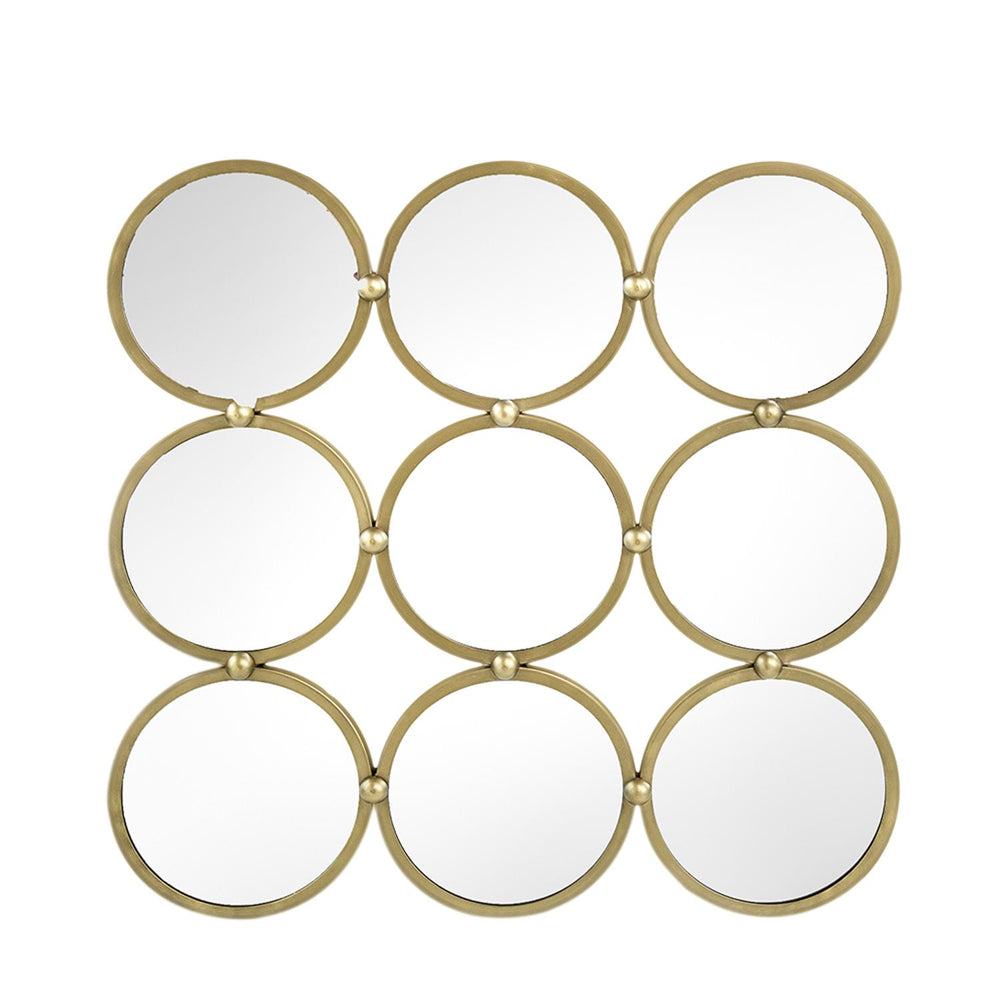 Homeroots 27" Gold Square Iron Framed Accent Mirror  50% Iron,25% Mirror,25% Mdf 485106