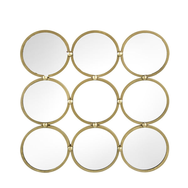 Homeroots 27" Gold Square Iron Framed Accent Mirror  50% Iron,25% Mirror,25% Mdf 485106
