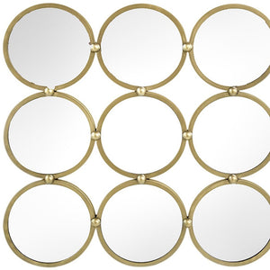 Homeroots 27" Gold Square Iron Framed Accent Mirror  50% Iron,25% Mirror,25% Mdf 485106