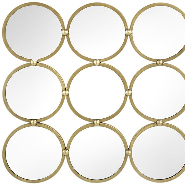 Homeroots 27" Gold Square Iron Framed Accent Mirror  50% Iron,25% Mirror,25% Mdf 485106