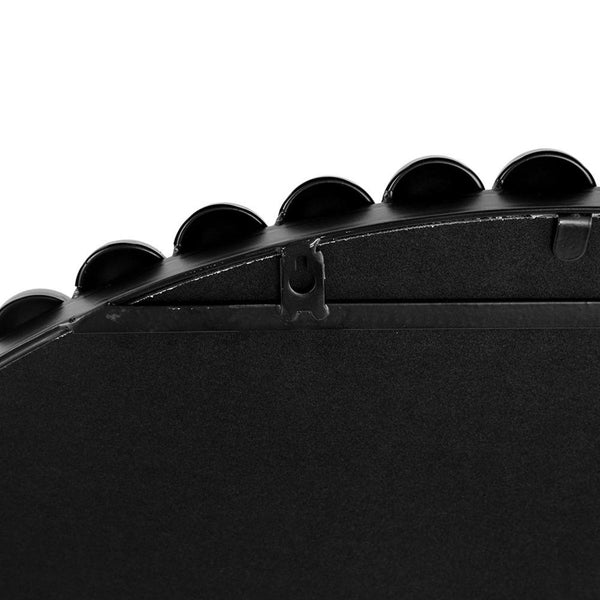 Homeroots 32" Black Round Iron Framed Accent Mirror  50% Iron,25% Mirror,25% Mdf 485107