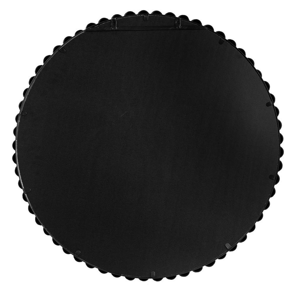 HomeRoots 32" Round Black Iron Framed Accent Mirror – Modern Industrial Design for Home Décor & Style Boost 485107